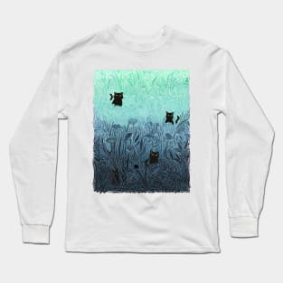 Cats in Grass! Long Sleeve T-Shirt